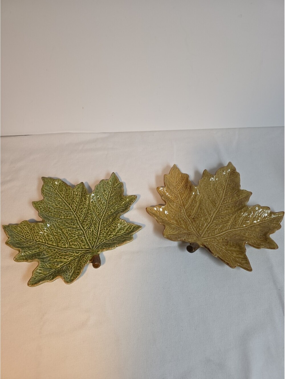 Chris Madden JCPenney Home Glazed Stoneware Maple Leaf Plates Set of 2 Fall